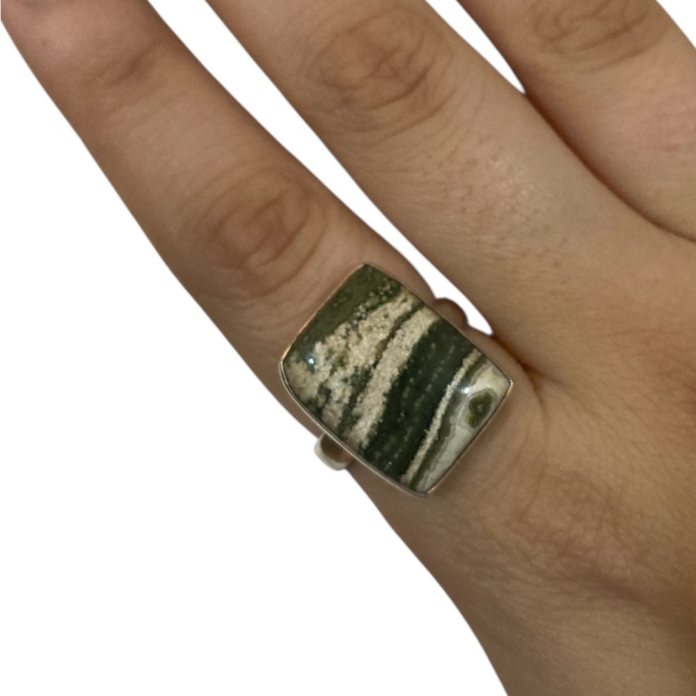 Vintage Tree Agate Sterling Silver Ring